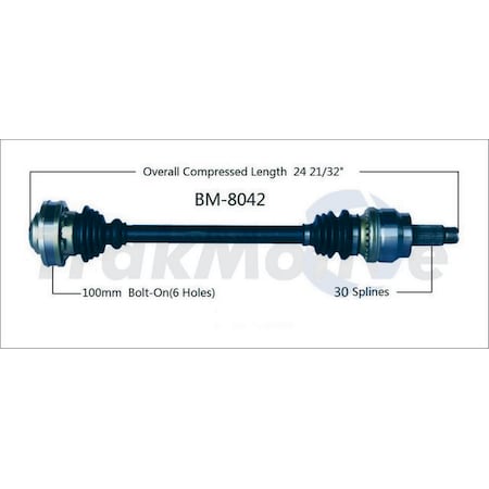 Surtrack Axle Cv Axle Shaft, Bm-8042 BM-8042